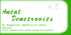 antal demetrovits business card